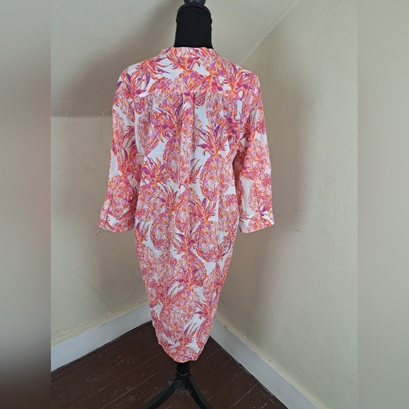 Vilagallo Women's Short Dress with Pineapple Print 100% Cotton Size 42(L) - Picture 6 of 16